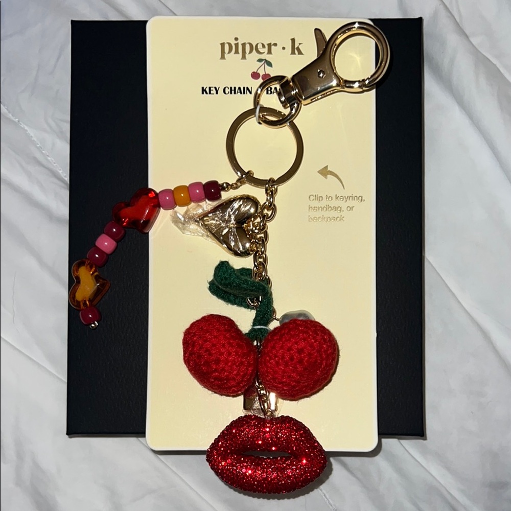 Piper Red Cherry Keychain